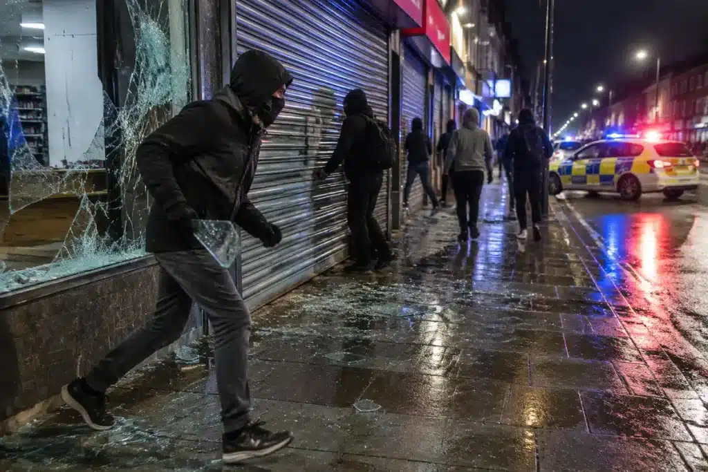 La policía detiene de noche a 128 en Barcelona por presuntos saqueos según autoridades
